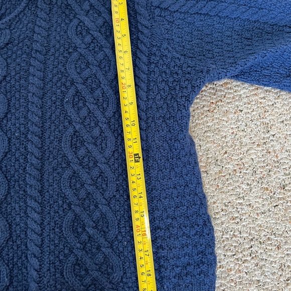 Paul James 100% XL wool dark blue cable knit sweater - Picture 6 of 7